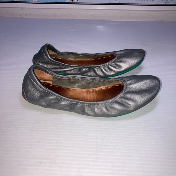 Tieks by Gavrieli Foldable Scrunch Ballet Flats Sz 9 Pewter Gray Leather From - Picture 2 of 11
